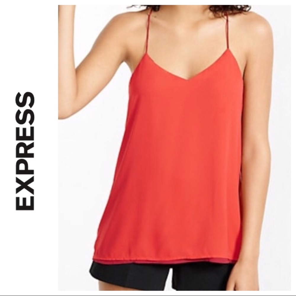 EXPRESS BARCELONA REVERSIBLE ORANGE RED TANK TOP SMALL